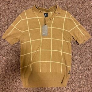 Ben Sherman Tan Checkered Polo Shirt